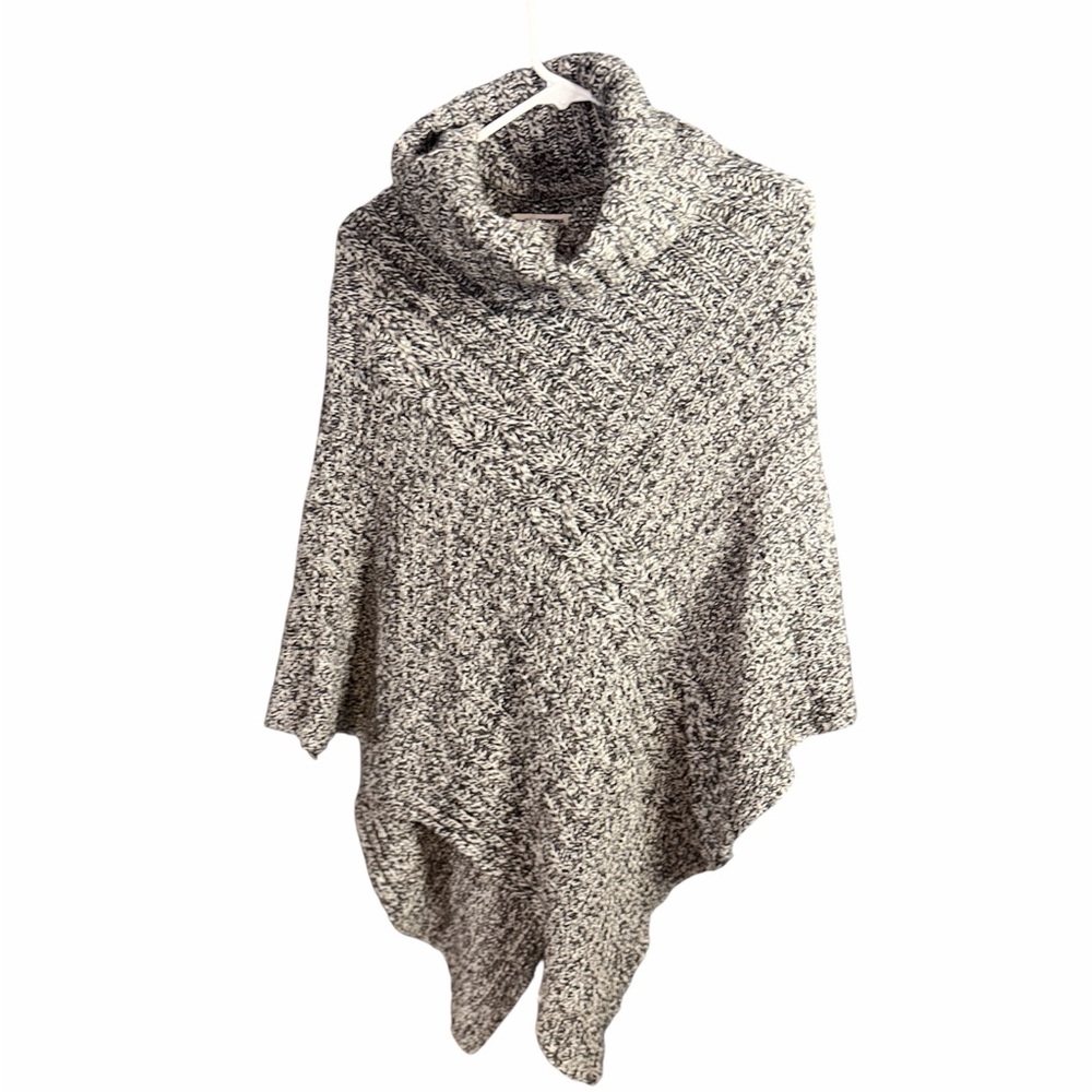 Sonoma Black and White Knit Poncho